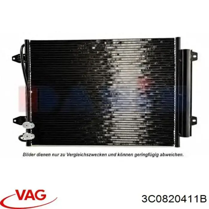 3C0820411B VAG radiador de aparelho de ar condicionado