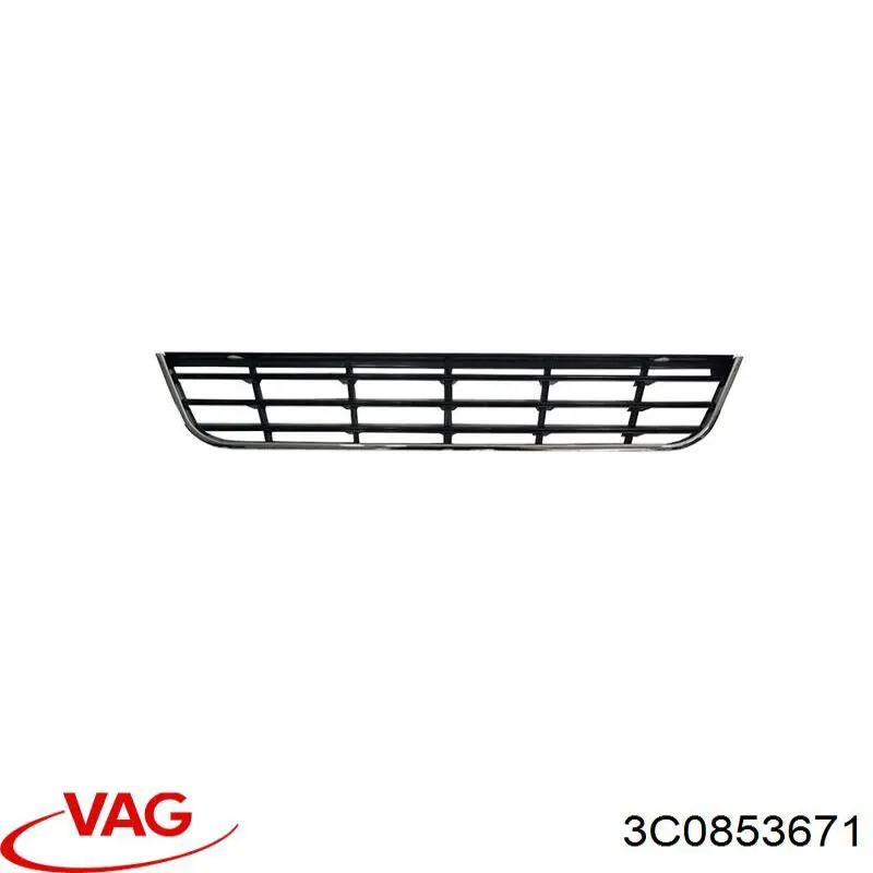 Решетка бампера переднего центральная VAG 3C0853671 цена, от 11.40 USD