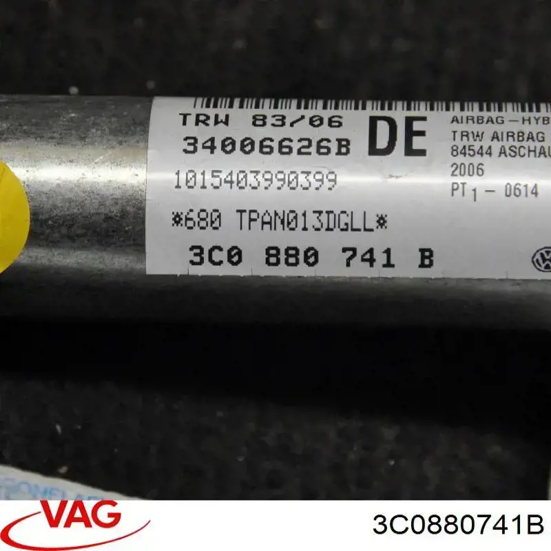 Подушка безопасности, боковая, левая VAG 3C0880741