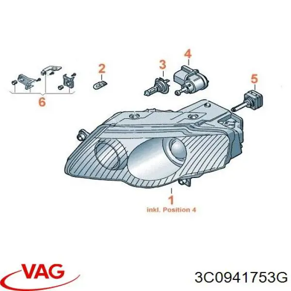Купить 3C0941753G VAG Фара левая передняя