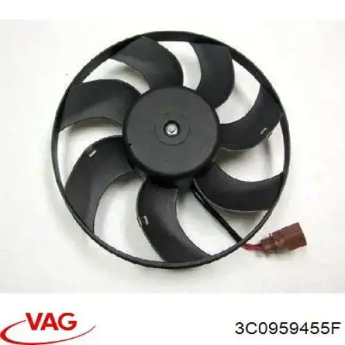 Купить 3C0959455F VAG Электровентилятор охлаждения в сборе (мотор+крыльчатка) левый