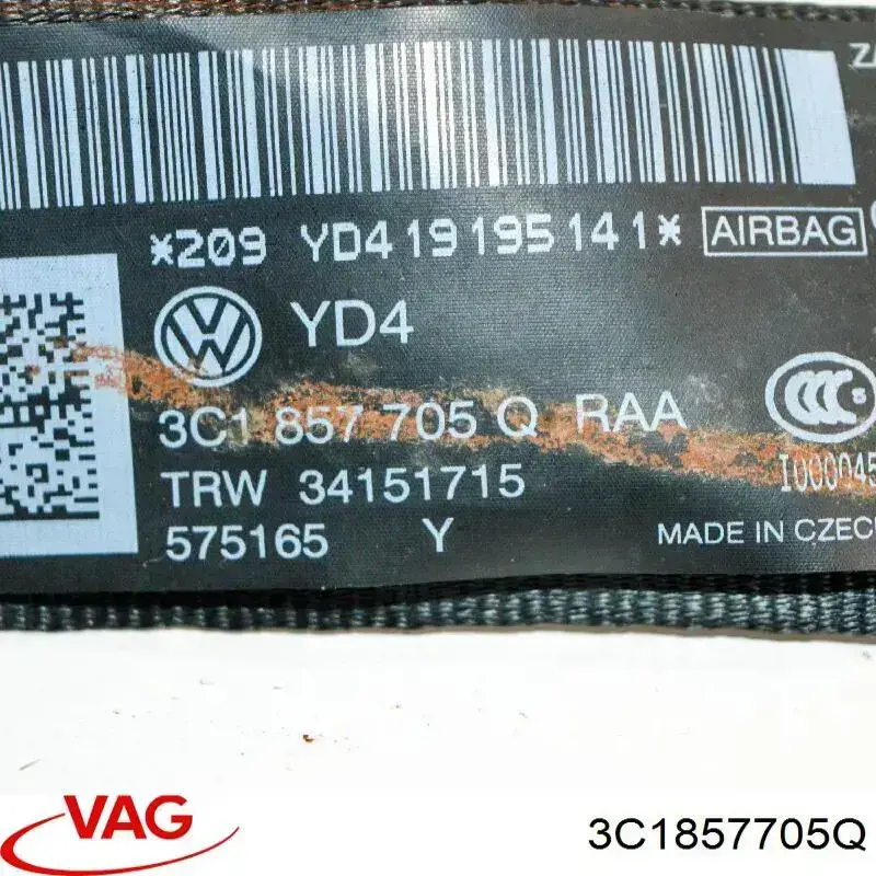 Ремень безопасности передний левый VAG 3C1857705Q цена, от 94.70 USD