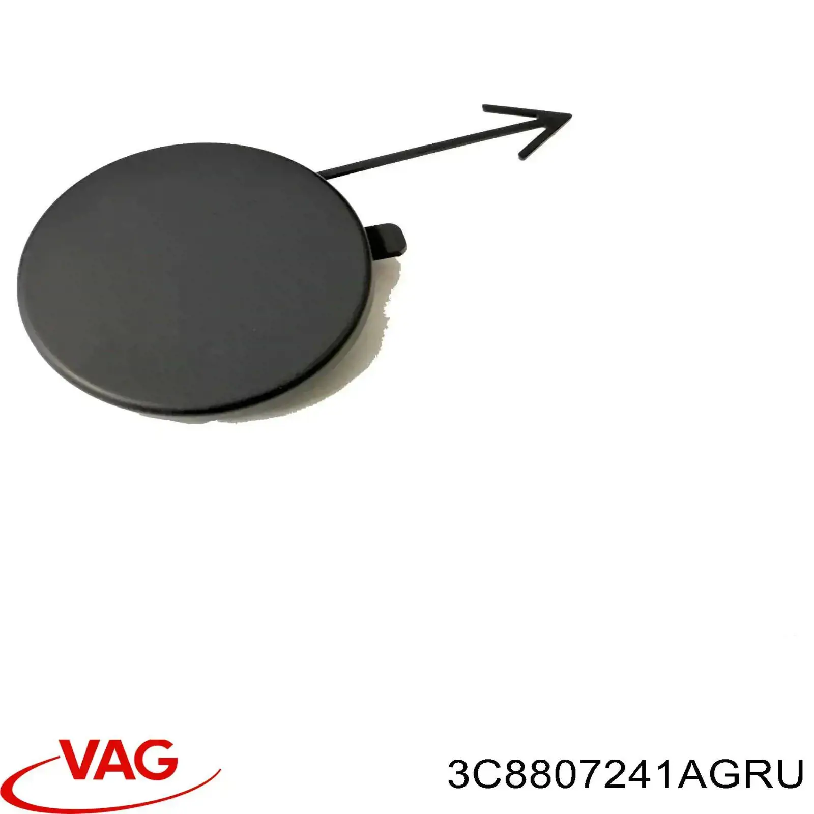 Заглушка бампера буксировочного крюка передняя правая VAG 3C8807241AGRU