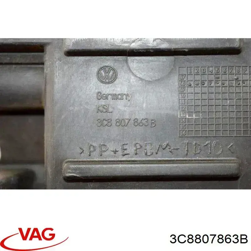 3C8807863B VAG Левое крепление заднего бампера