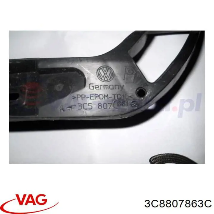 Кронштейн бампера заднего левый 3C8807863C VAG