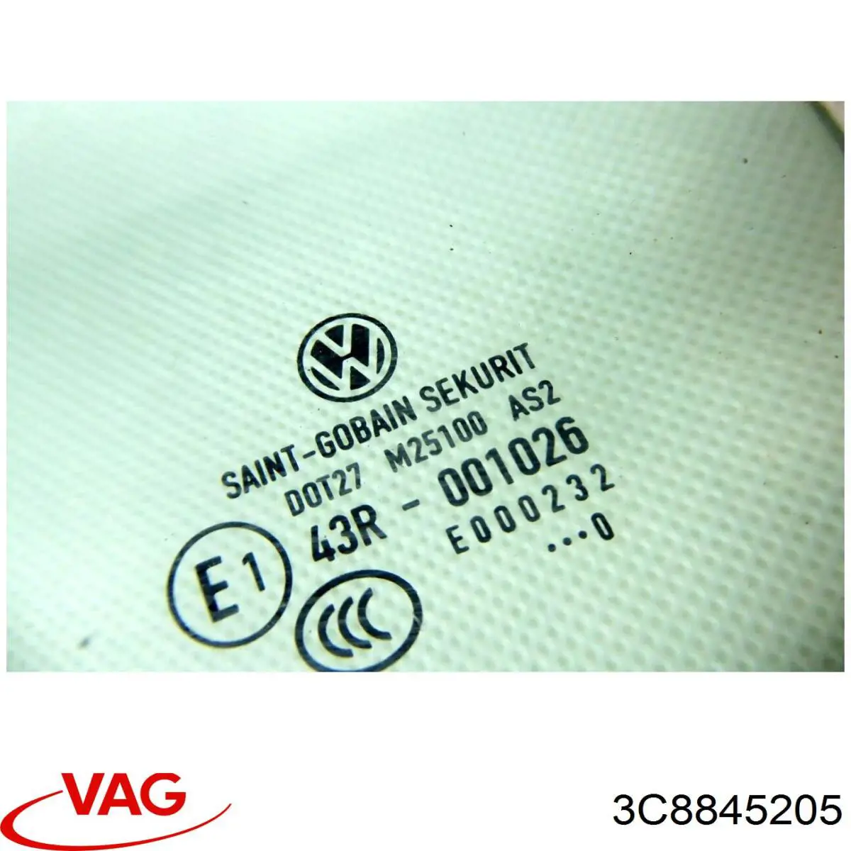Купить 3C8845205 VAG Стекло двери задней левой