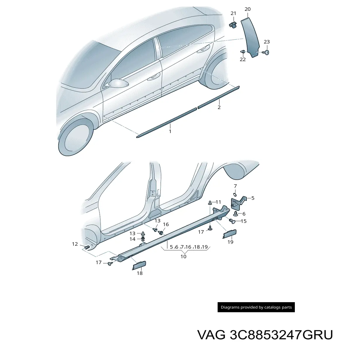 Заглушка отверстия под домкрат (заглушка порога) на Volkswagen Passat CC 