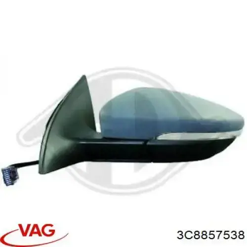Купить 3C8857538 VAG Накладка/крышка зеркала заднего вида, правая