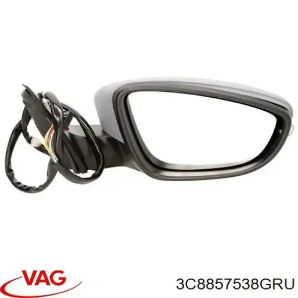 Накладка (крышка) зеркала заднего вида правая 3C8857538GRU VAG