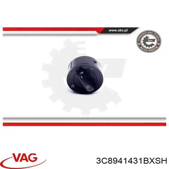 Переключатель света фар на "торпедо" VAG 3C8941431BXSH