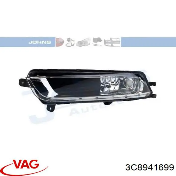 Фара противотуманная, левая VAG 3C8941699 цена, от 29.14 USD