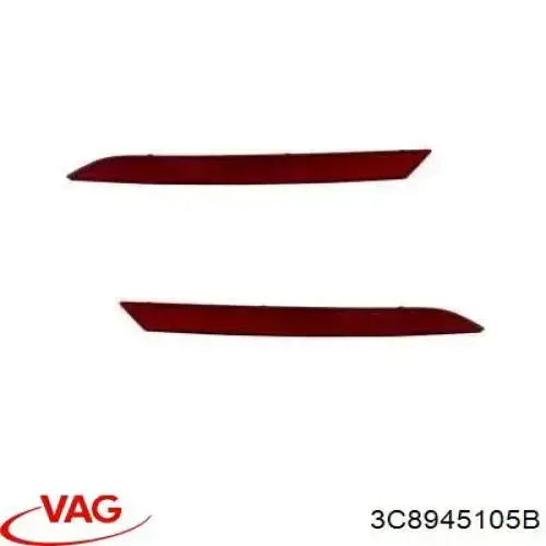 Левый отражатель бампера VAG 3C8945105B
