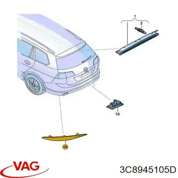 Левый отражатель заднего бампера Autotechteile 3945053 цена, от 13.04 USD