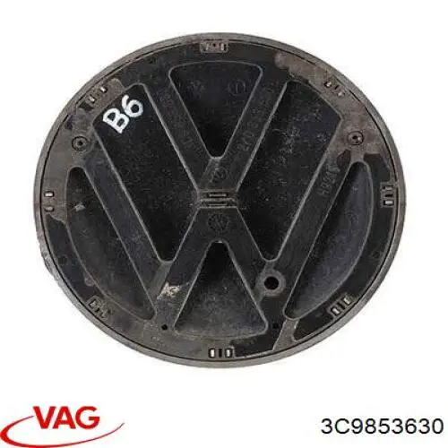 3C9853630 VAG emblema de tampa de porta-malas (emblema de firma)