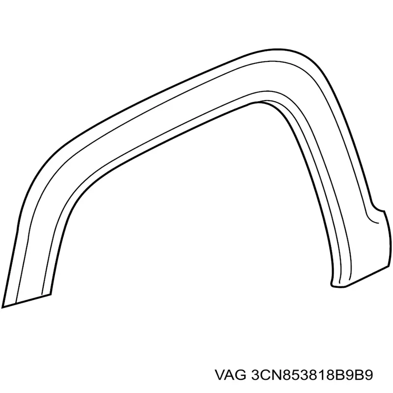 Expansor direito (placa sobreposta) de arco do pára-lama traseiro para Volkswagen ATLAS (CA1)