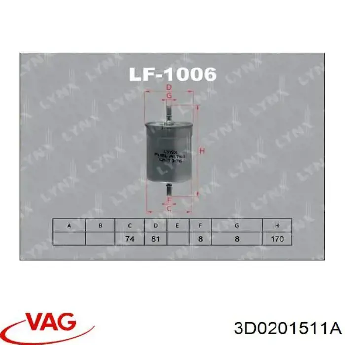 Купить 3D0201511A VAG Фильтр-отстойник топлива грубой очистки