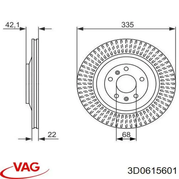 Тормозные диски 3D0615601 VAG