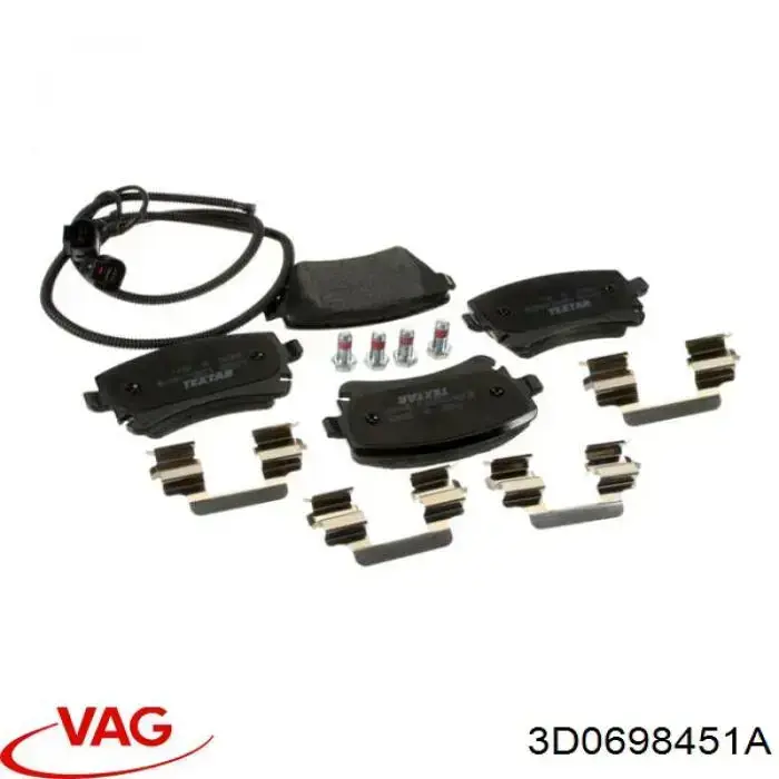 Колодки тормозные задние дисковые VAG 3D0698451A