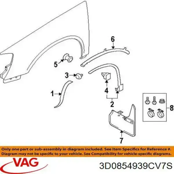 Накладка двери передней левой VAG 3V0854939EGRU цена, от 44.34 USD
