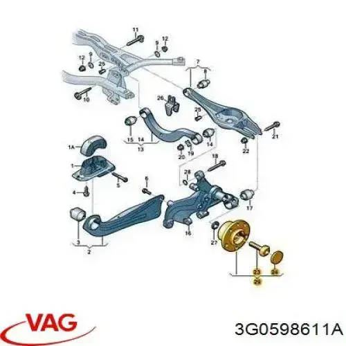 3G0598611A VAG Ступица задняя