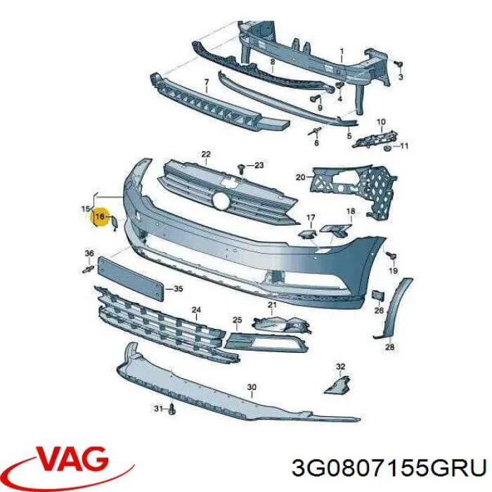 Заглушка буксировочного крюка 3G0807155GRU VAG