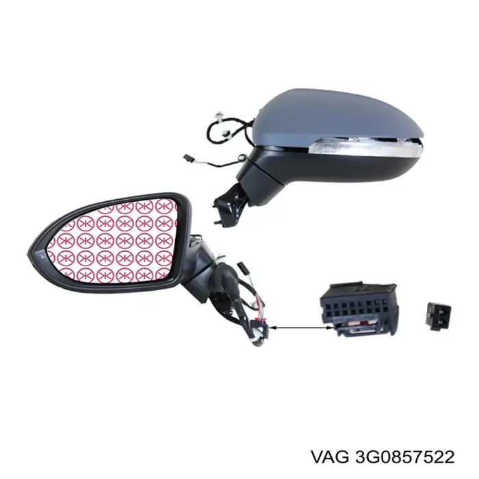 Купить 3G0857522 VAG Стекло правого зеркала заднего вида
