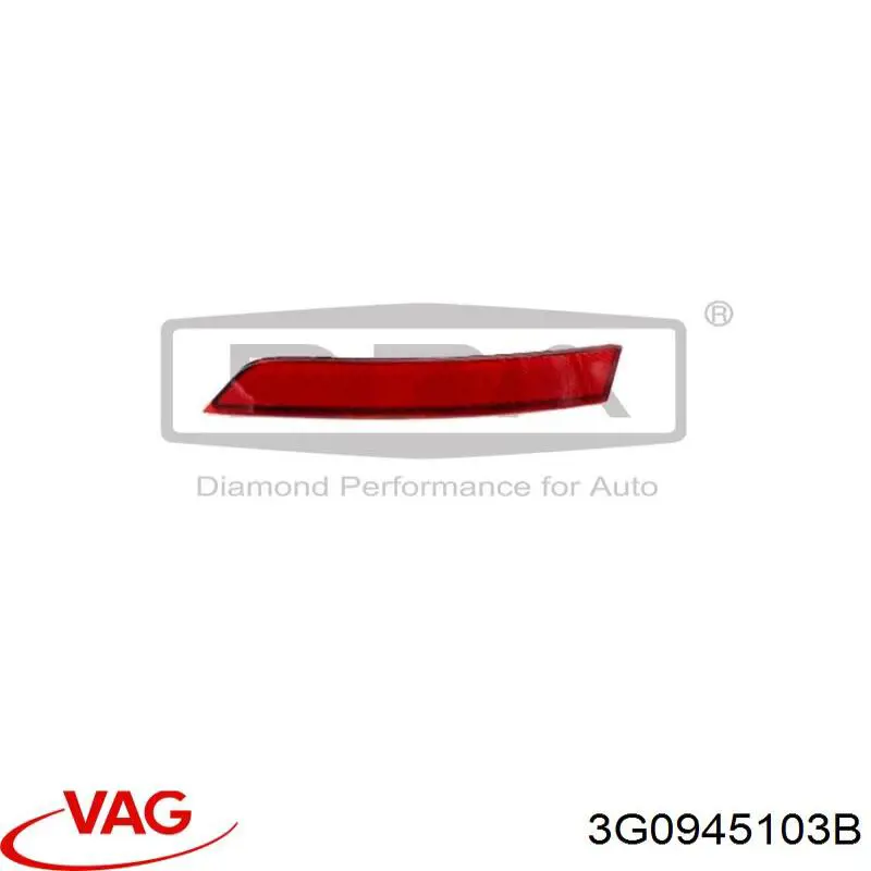 3G0945103B VAG катафот (отражатель заднего бампера левый)