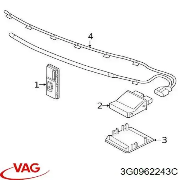 Купить 3G0962243C VAG Модуль управления (ЭБУ) открытия крышки багажника (двери 3/5-й задней)