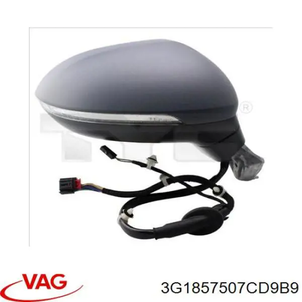 Левое боковое зеркало 3G1857507CD9B9 VAG