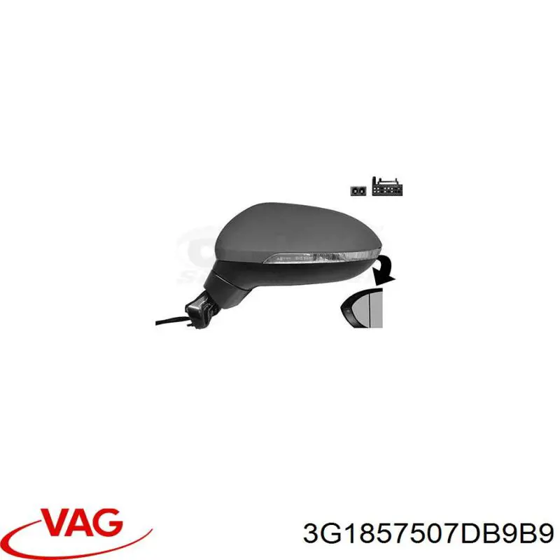 Зеркало заднего вида, левое VAG 3G1857507FJ9B9 цена, от 310.73 USD