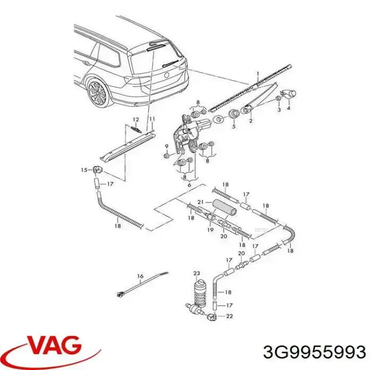 3G9955993 VAG Форсунка омывателя заднего стекла