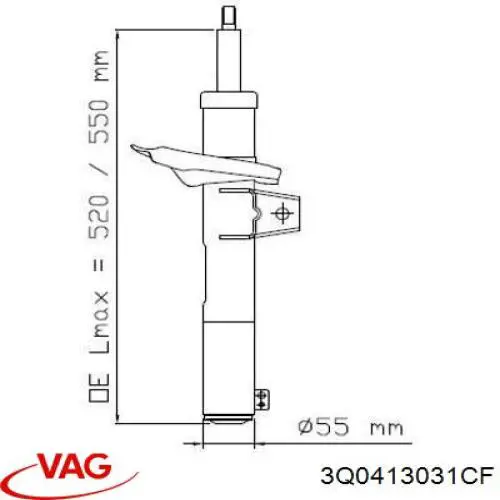 Amortiguador delantero 3Q0413031CF VAG