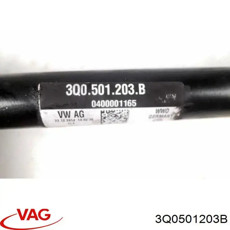 Купить 3Q0501203B VAG Полуось задняя левая