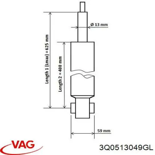 Купить 3Q0513049GL VAG Амортизатор задней подвески