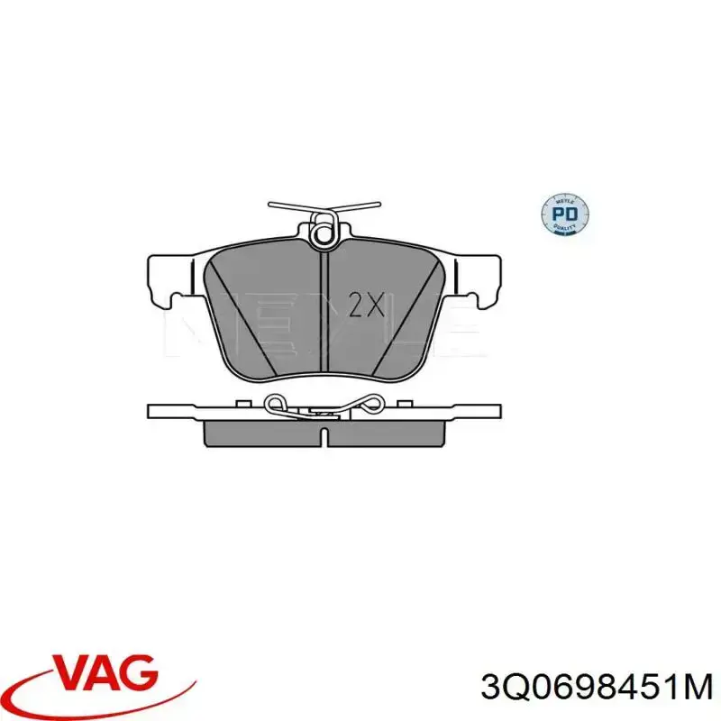 Колодки на гальмо задній дисковий 3Q0698451M VAG/Audi