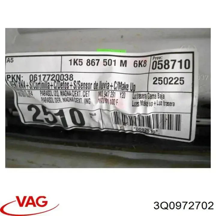  VAG 3Q0972702