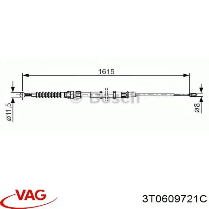 Задний трос ручника VAG 3T0609721C цена, от 17.09 USD