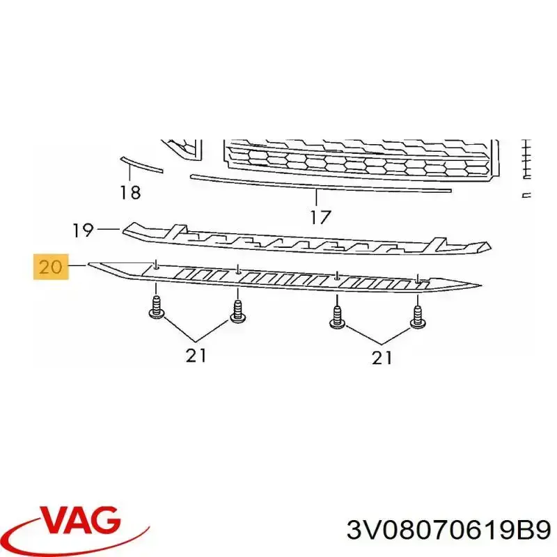 Spoiler do pára-choque dianteiro para Skoda SuperB (3V3)