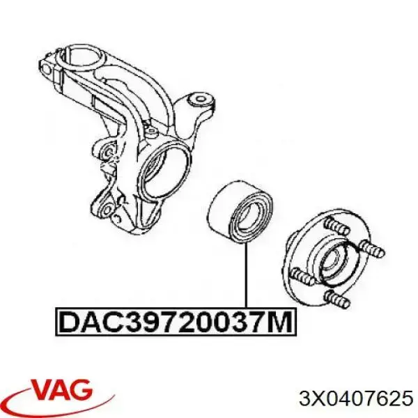Комплект подшипника ступицы колеса VAG 3X0407625 цена, от 23.91 USD