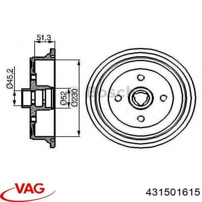 Тормозной барабан 431501615 VAG