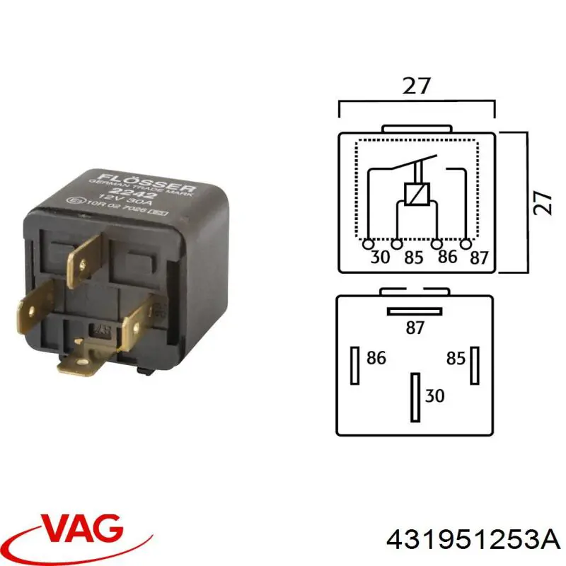 Купить 431951253A VAG Реле