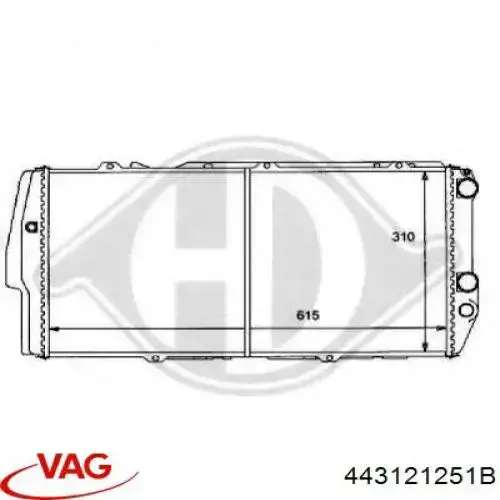 Радиатор охлаждения двигателя дополнительный 443121251B VAG