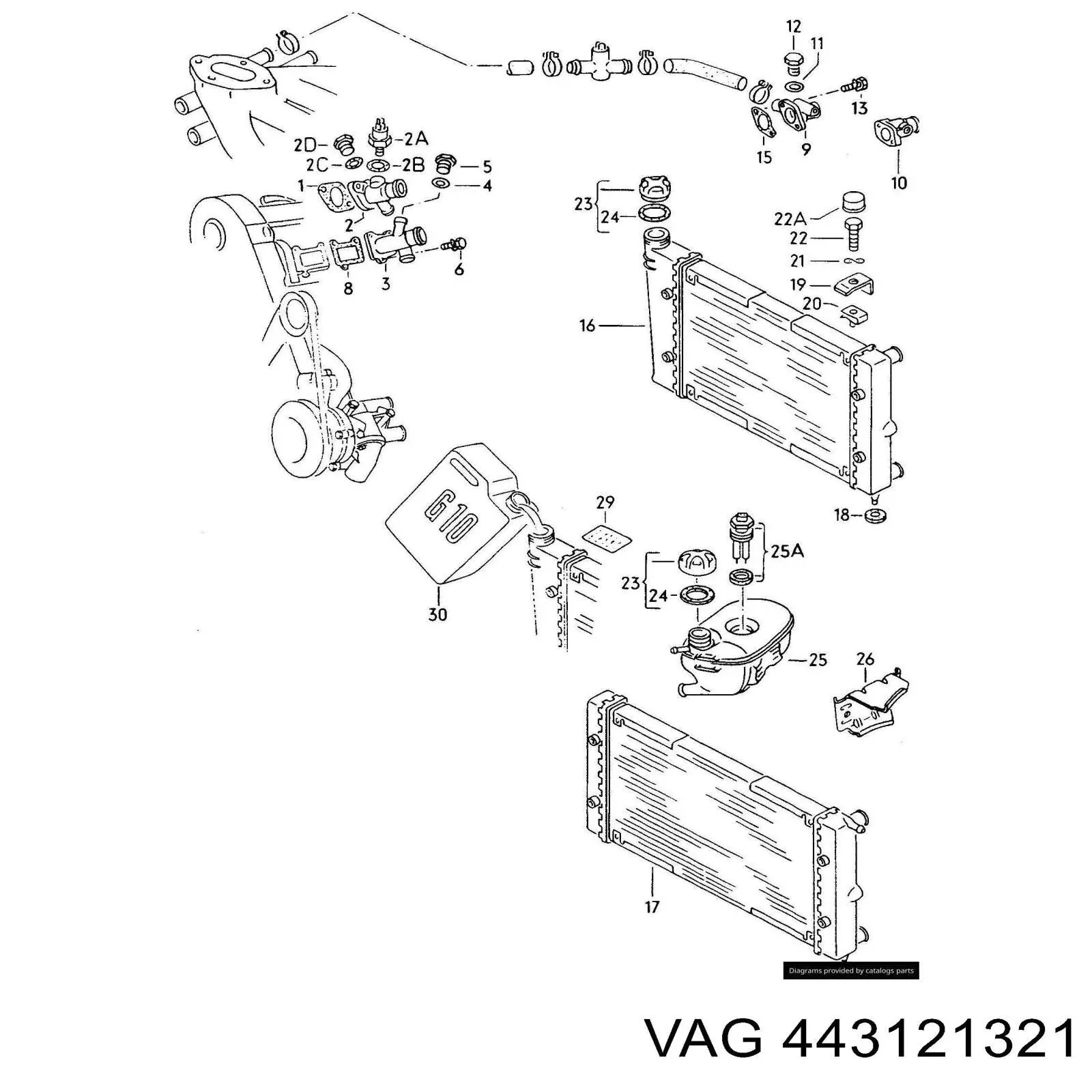 Крышка расширительного бачка 443121321 VAG