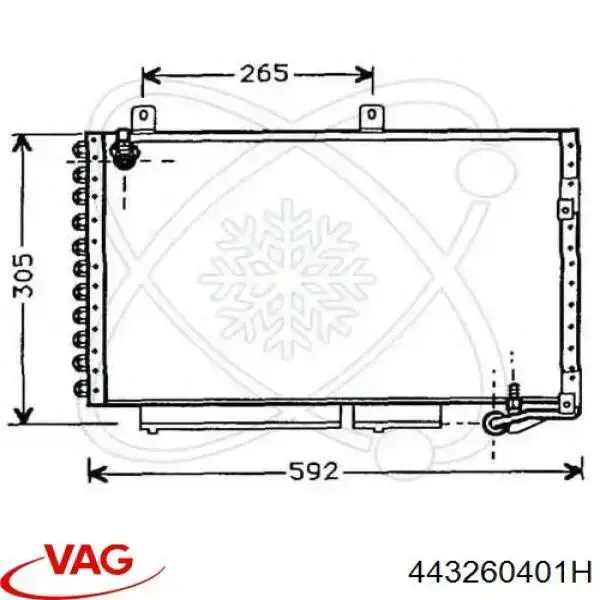 Купить 443260401H VAG Радиатор системы охлаждения кондиционера