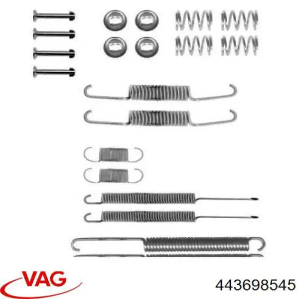443698545 VAG Комплект монтажный задних барабанных колодок