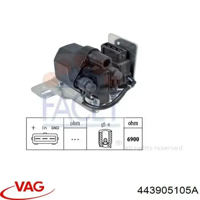 Модуль зажигания VAG 443905105A цена, от  