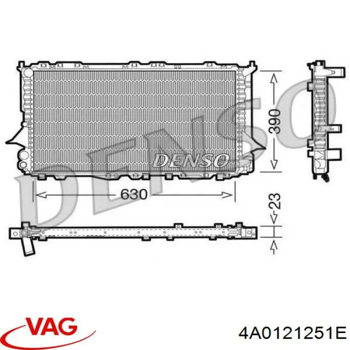 Радиатор охлаждения двигателя VAG 4A0121251E цена, от 72.74 USD