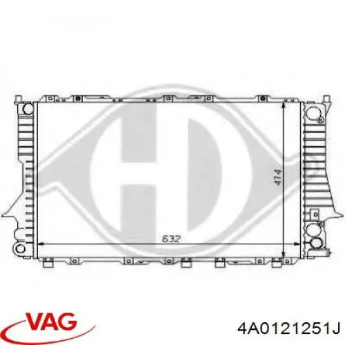 Радиатор охлаждения двигателя VAG 4A0121251J цена, от 65.04 USD