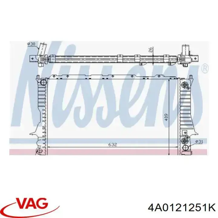 Купить 4A0121251K VAG Радиатор водяной