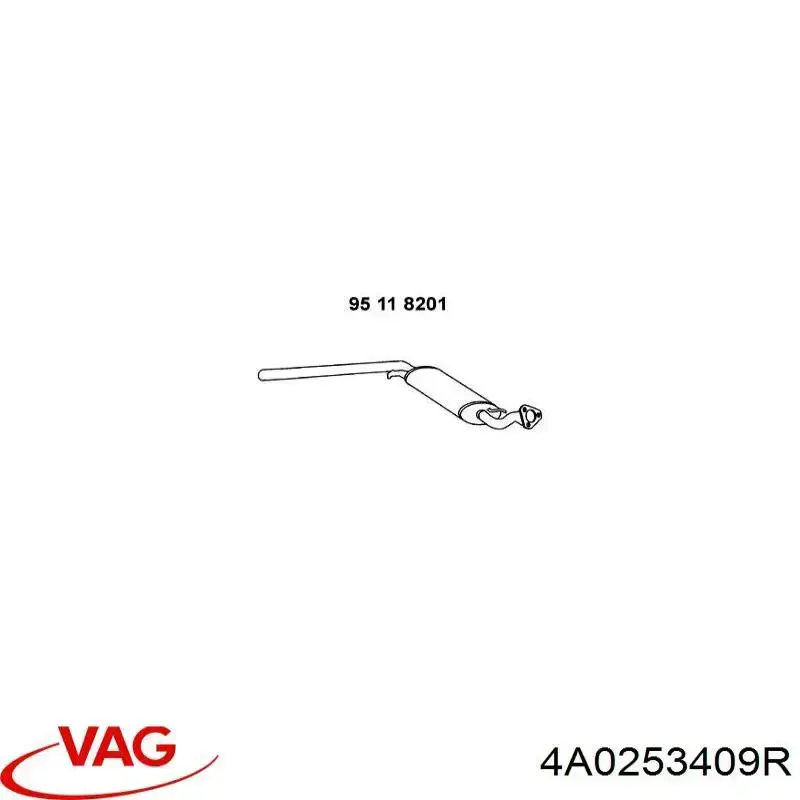 Центральная часть глушителя 4A0253409R VAG